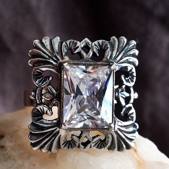 Natural CRYSTAL QUARTZ Gemstone Ring Choose All Size 925 Sterling Silver Jewelry Natural CRYSTAL QUARTZ Gemstone Ring Choose All Size 925 Sterling Silver Jewelry